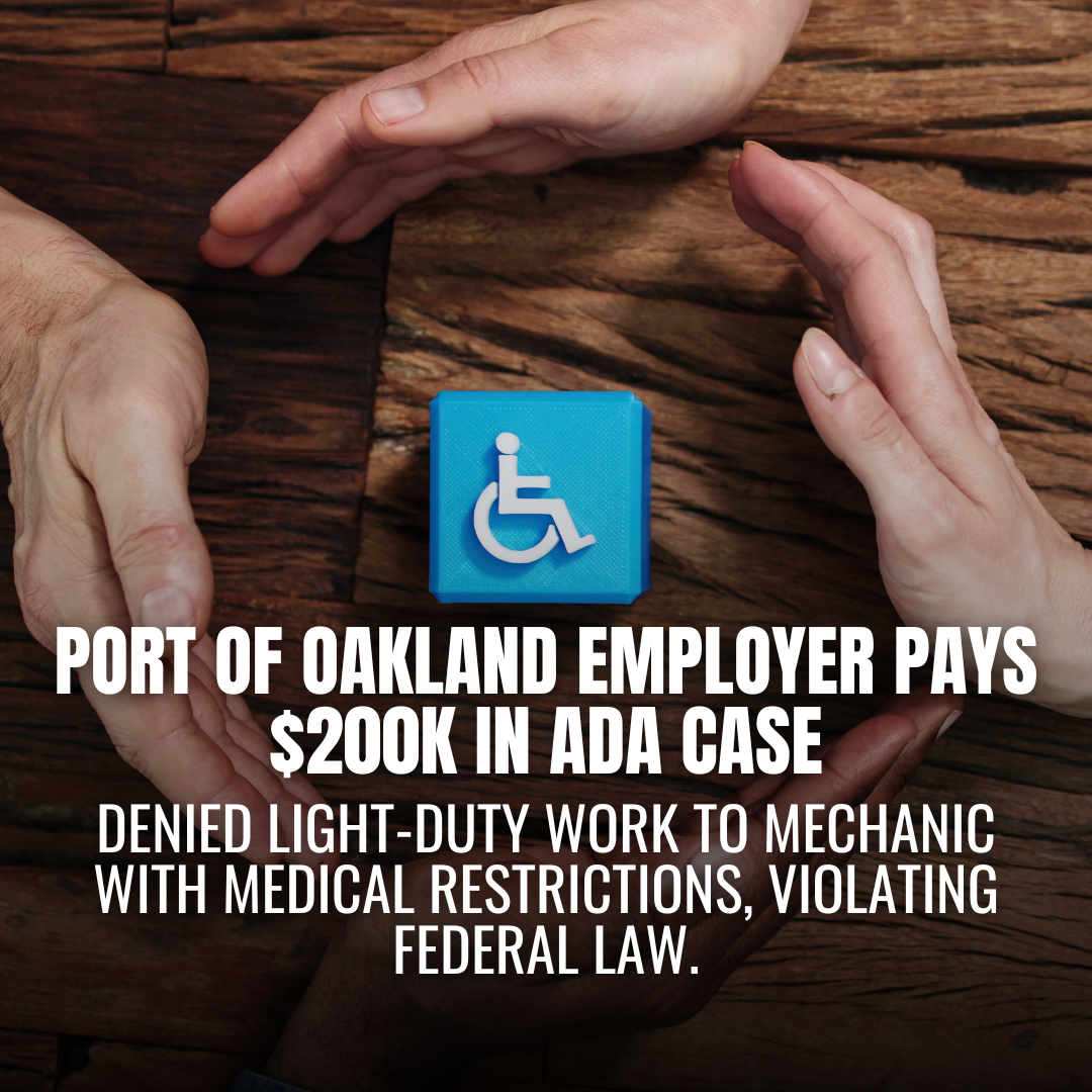 Everport Terminal Services Pays $200,000 in Disability Discrimination Settlement