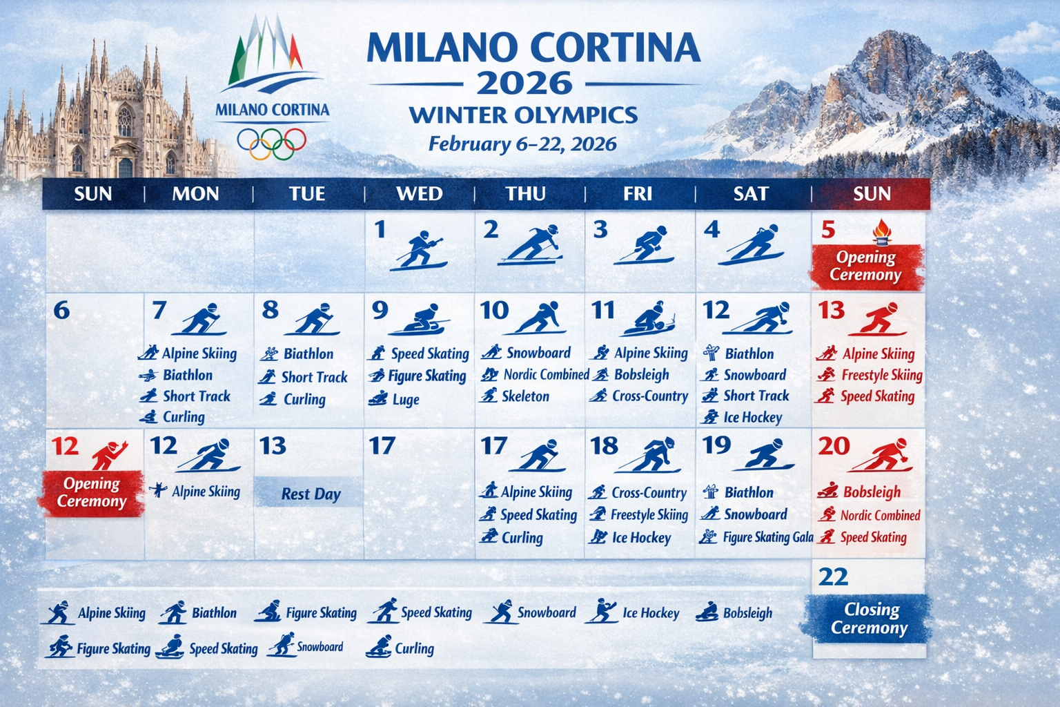 Milano Cortina 2026 Winter Olympics  February 6–22, 2026 | Italy