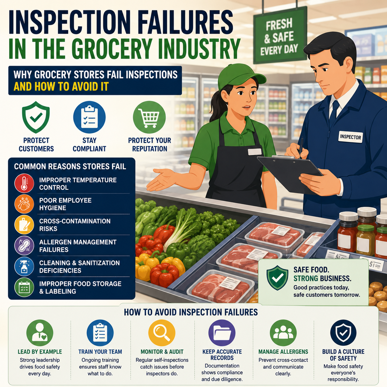 Inspection Failures in Grocery Stores: Why Stores Fail Inspections and How to Avoid It